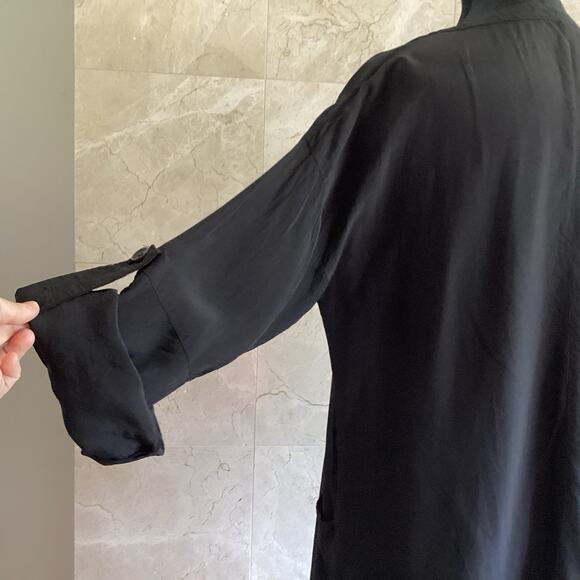 Sara Lanzi Minimalist Midi Shift Dress Medium Black Lagenlook Quiet Luxury Rare - Picture 9 of 13